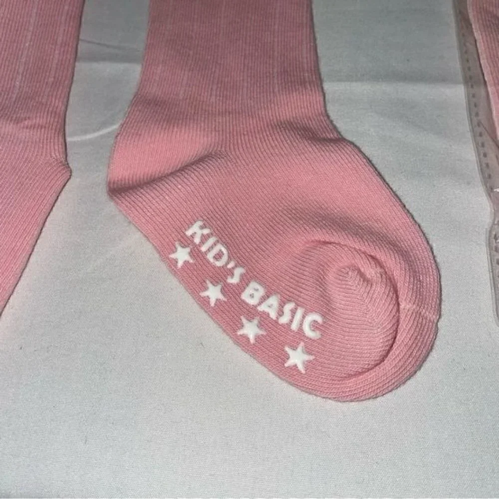 Socks Grip Non-Slip Bottoms Toddler Baby Socks Knee Length Cat Face Whiskers